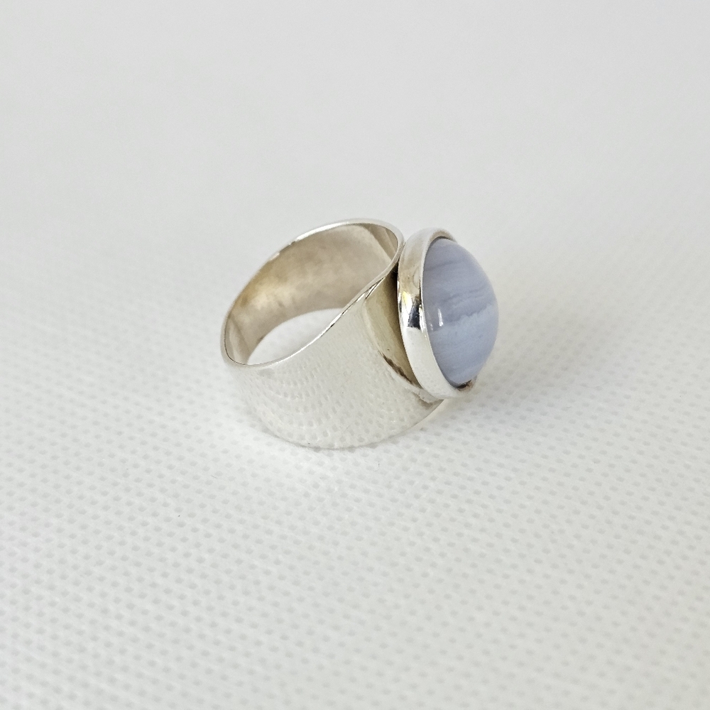 Genuine Jay King Blue Lace Agate Ring Sterling Silver Size 7! - Picture 3 of 7